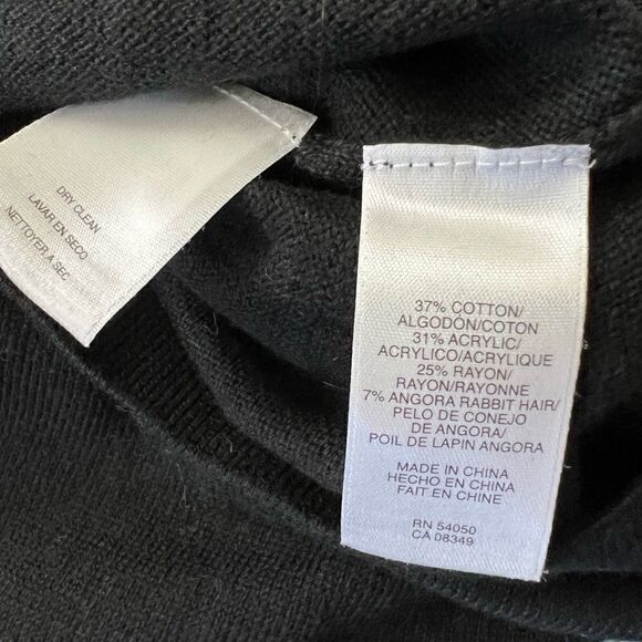 NWT! Evan Picone Ruffle Black Dress w Long Dolman Style Sleeves Small - Picture 11 of 11